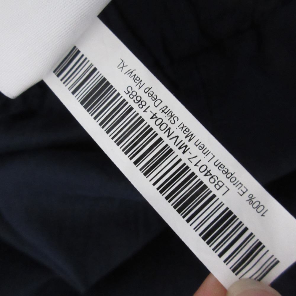 Quince Skirt XL 100% European Linen Maxi Skirt Deep Navy Blue Side Slit NWT - Picture 9 of 10